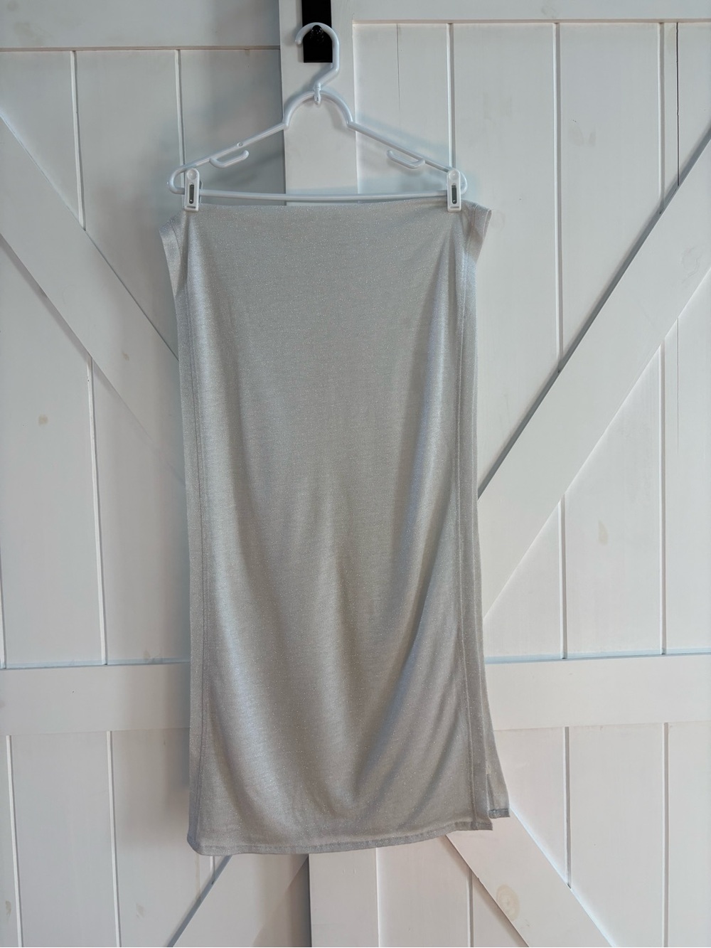 Silver Metallic Shimmer Evening Wrap Shawl Scarf 18x72